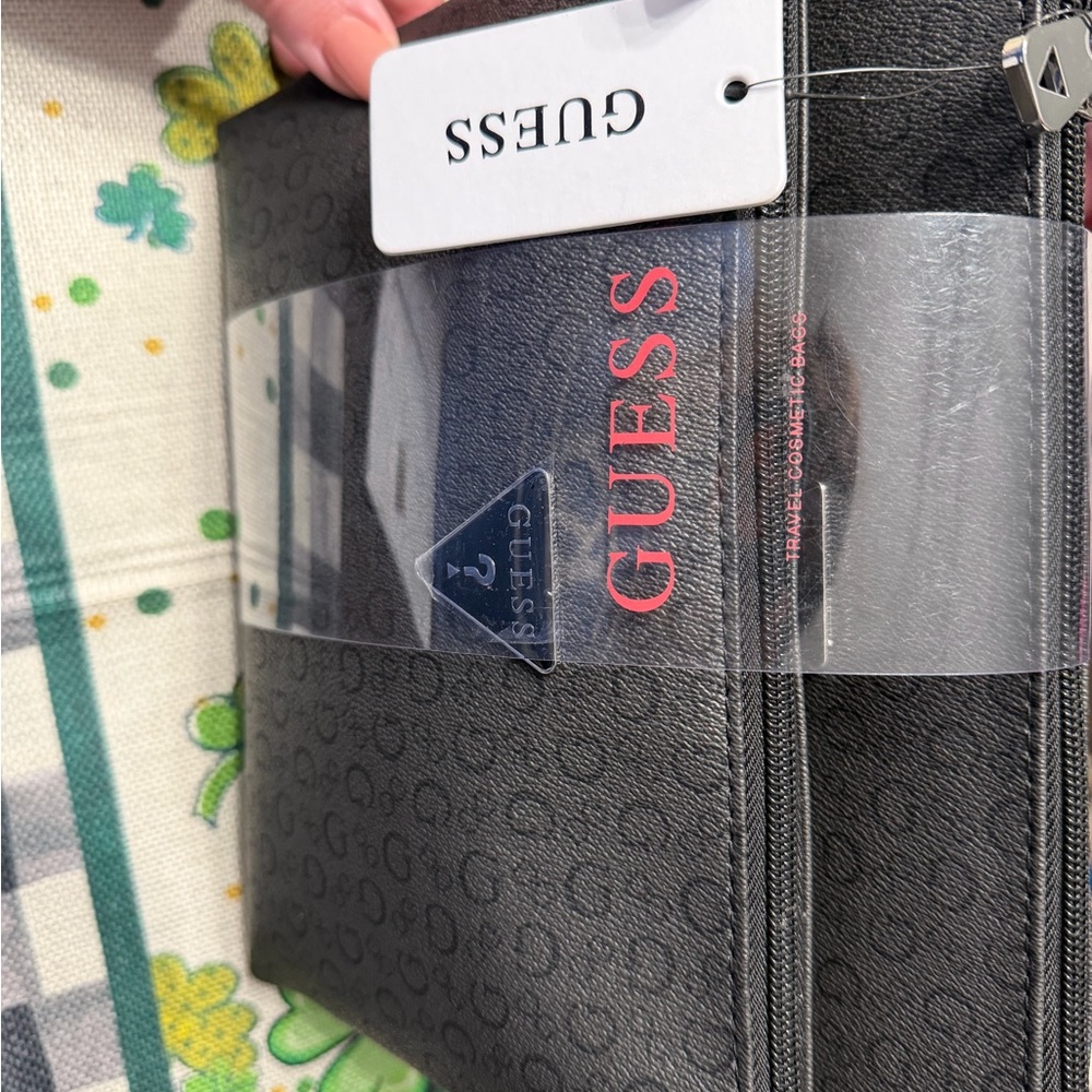 Guess Black Cosmetic Bags 2pc Set - Picture 2 of 2